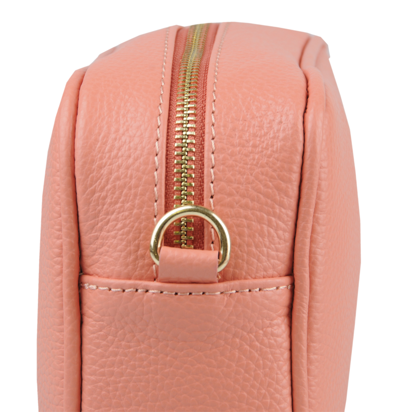 Ružová kožená talianska crossbody kabelka Bala Salmone s prídavným pruhom IV NovaKabelka.sk