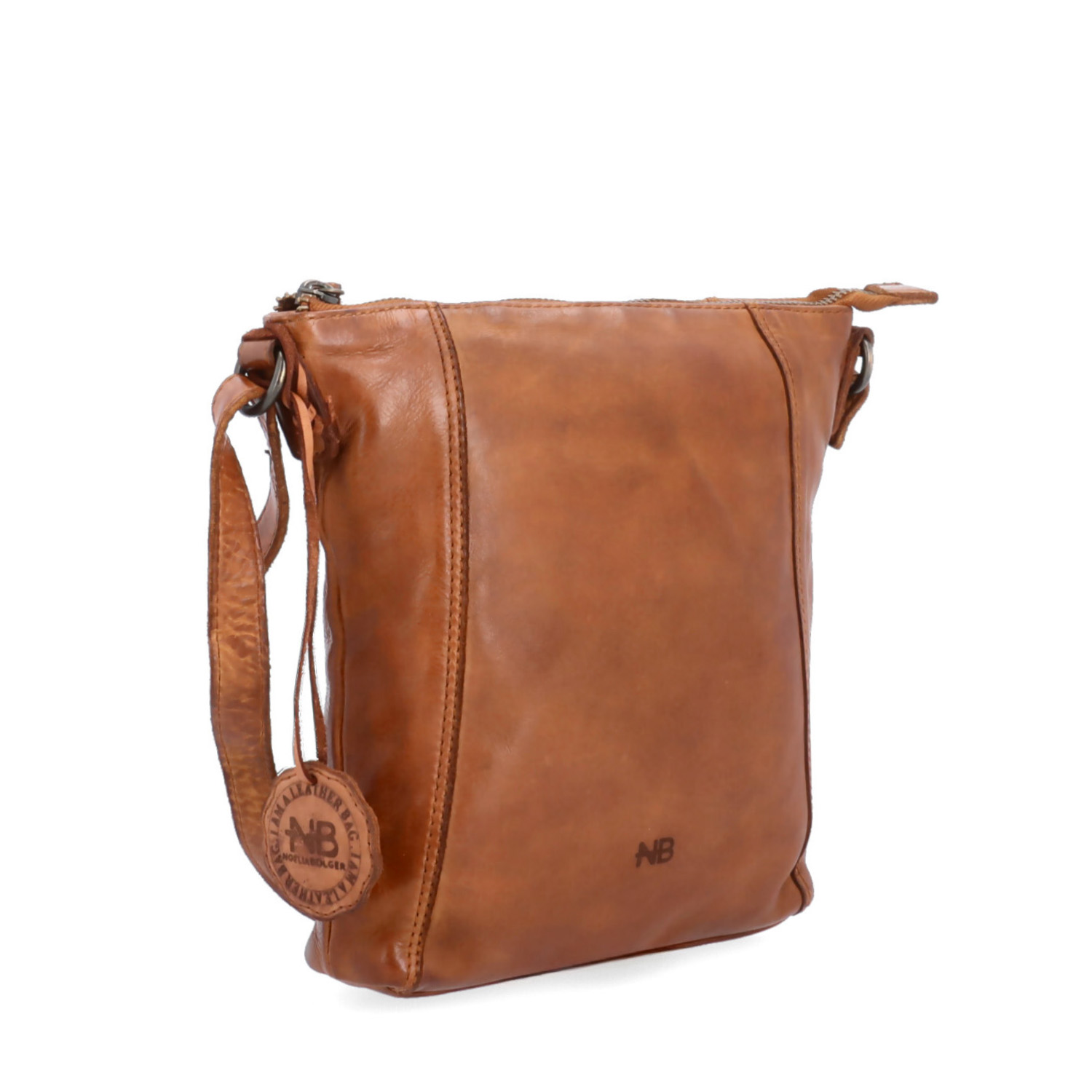 Kožená kabelka crossbody Noelia Bolger koňaková NB 2086 KO