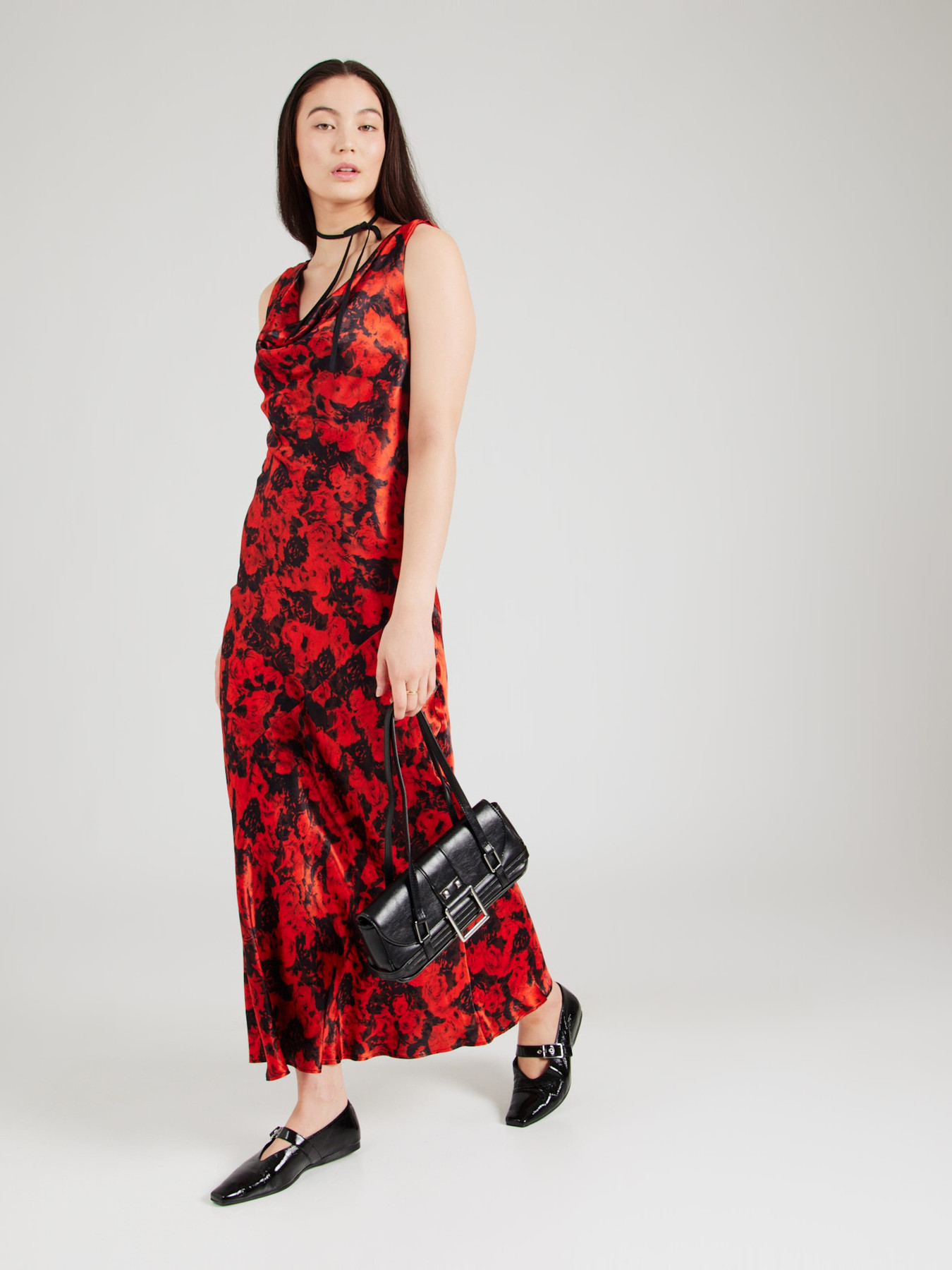 TOPSHOP Šaty červená / čierna