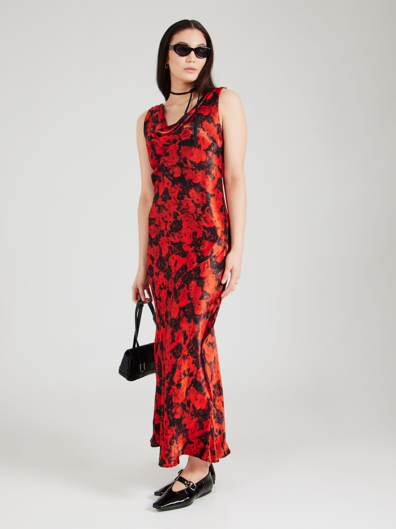 TOPSHOP Šaty červená / čierna