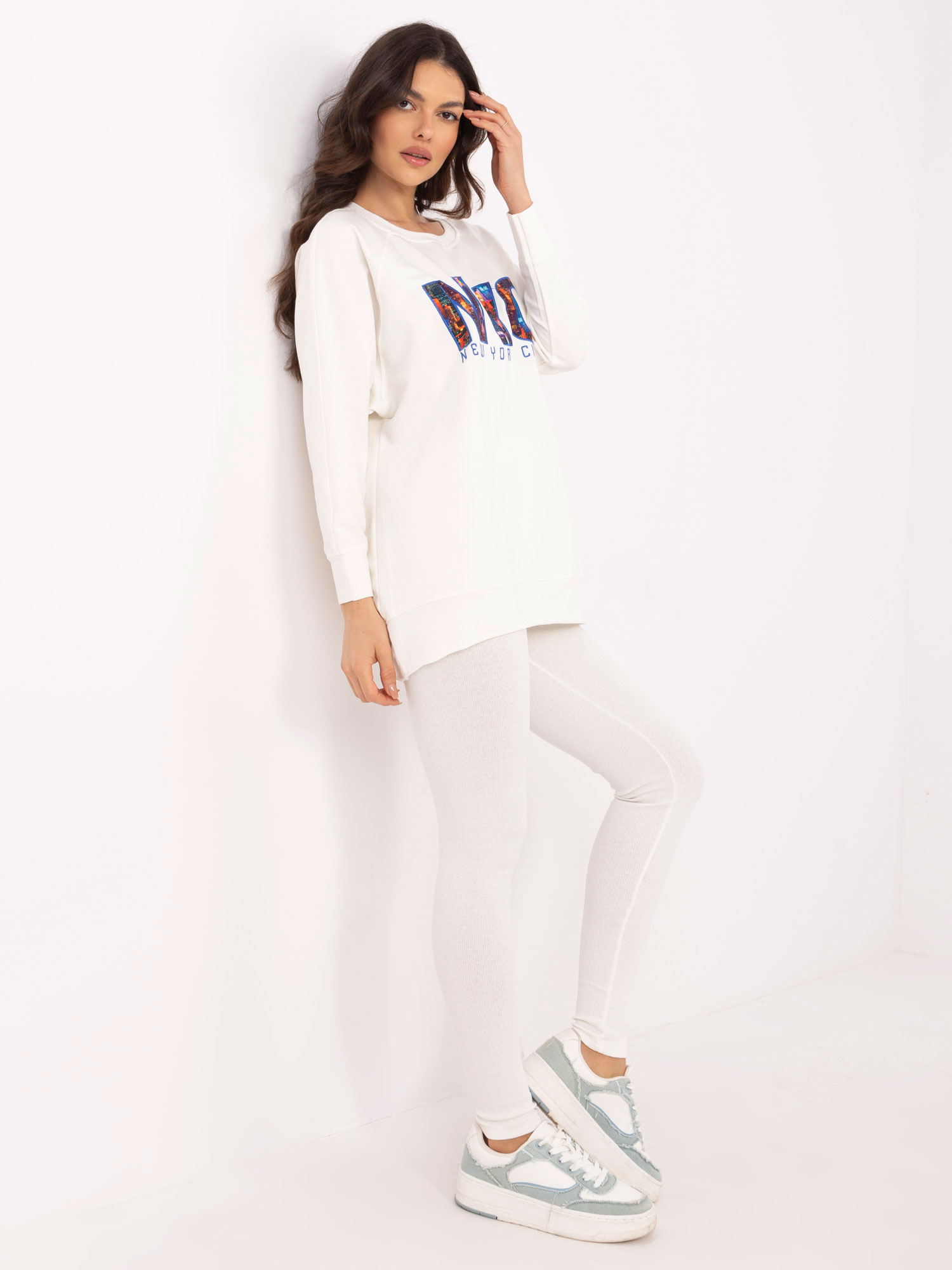 BASIC Smotanová dámska súprava s legínami EM-KMPL-830.22-ecru