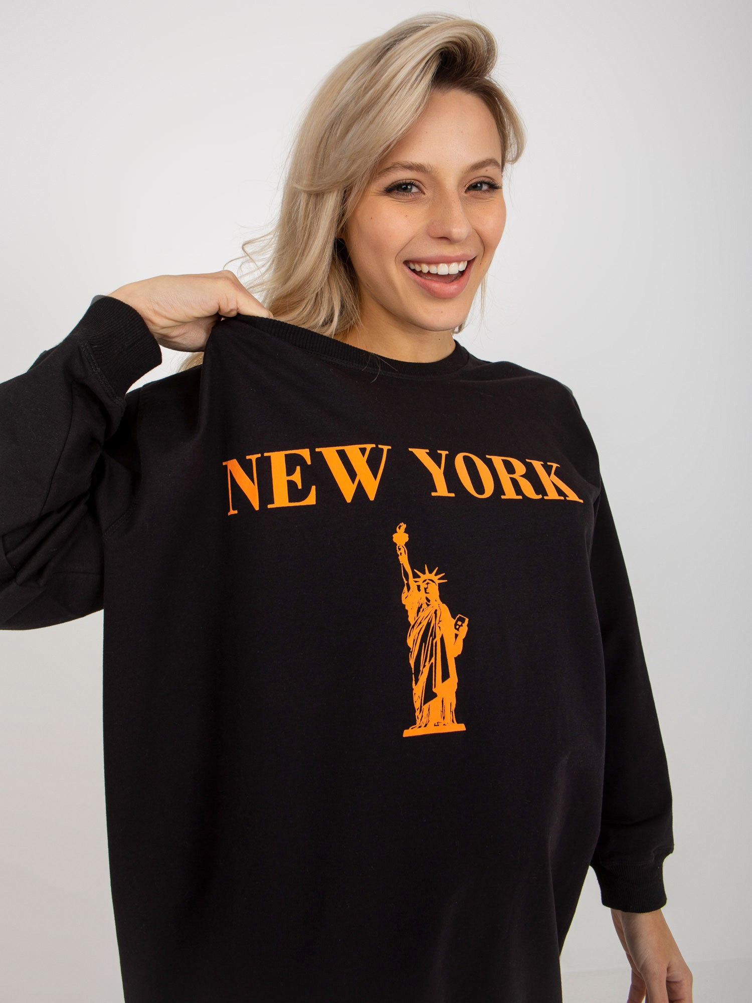 VITON Čierne mikinové šaty NEW YORK VI-BL-3212.15X-black