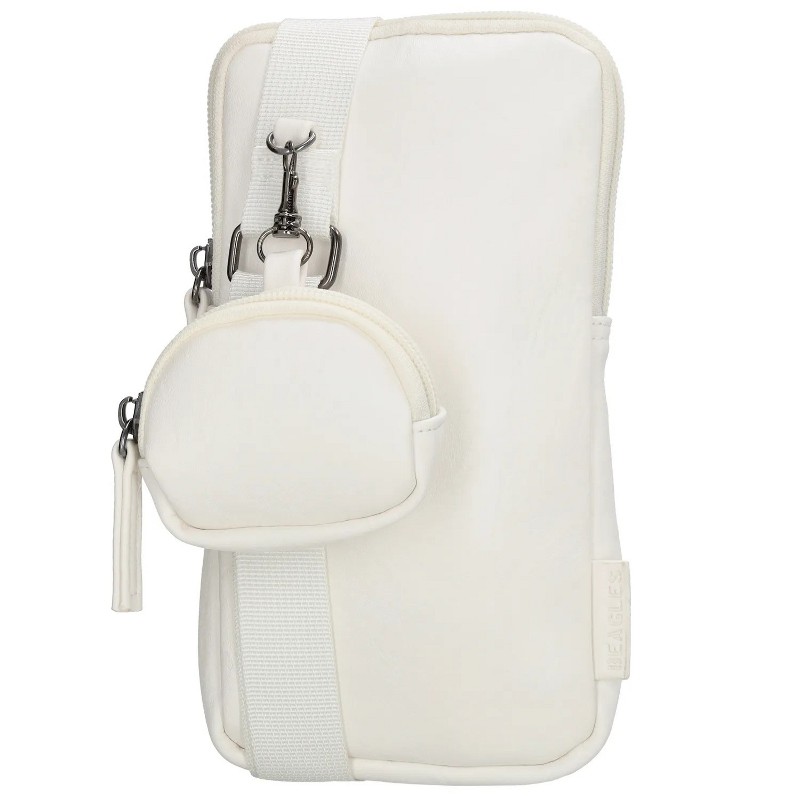 Beagles Biela kožená kabelka na mobil + mini vrecúško „DuoCarry“ 2v1
