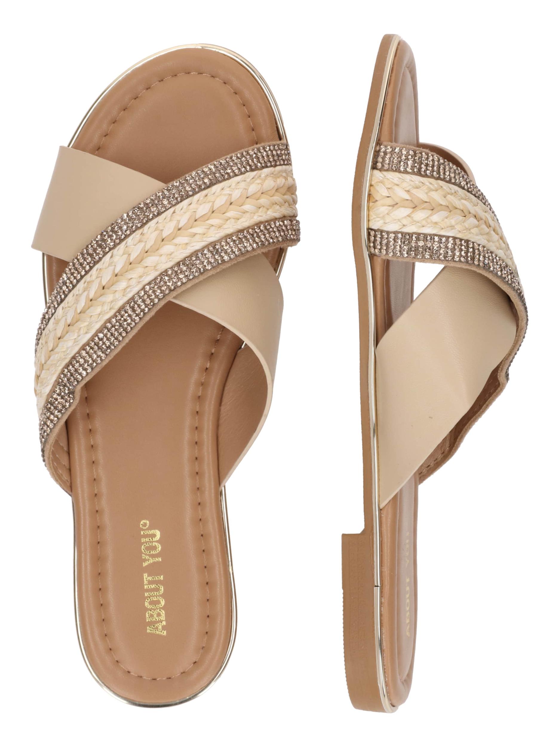 ABOUT YOU Šľapky 'Natalia' béžová / slonová kosť