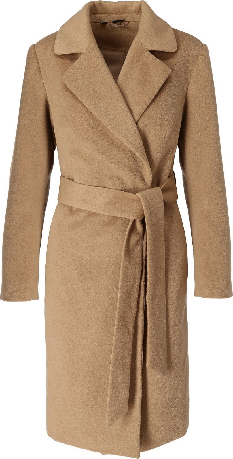 Perso Klasický dlhý béžový dámsky kabát MAH 201003 F - Beige