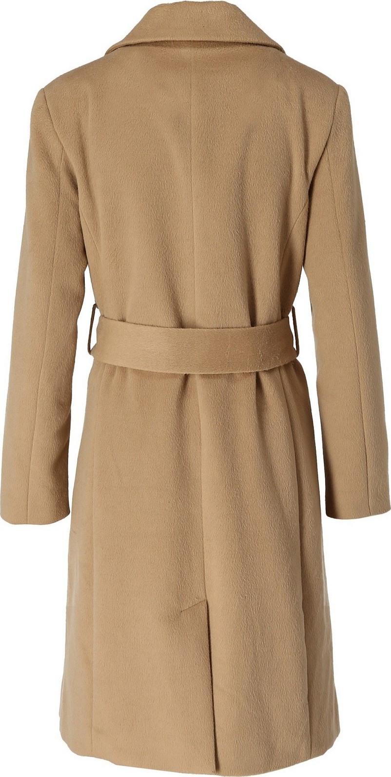 Perso Klasický dlhý béžový dámsky kabát MAH 201003 F - Beige