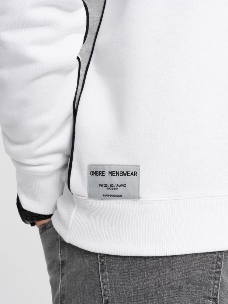 Ombre Clothing Nevšedná mikina v sivej farbe V1 OM-SSNZ-0130