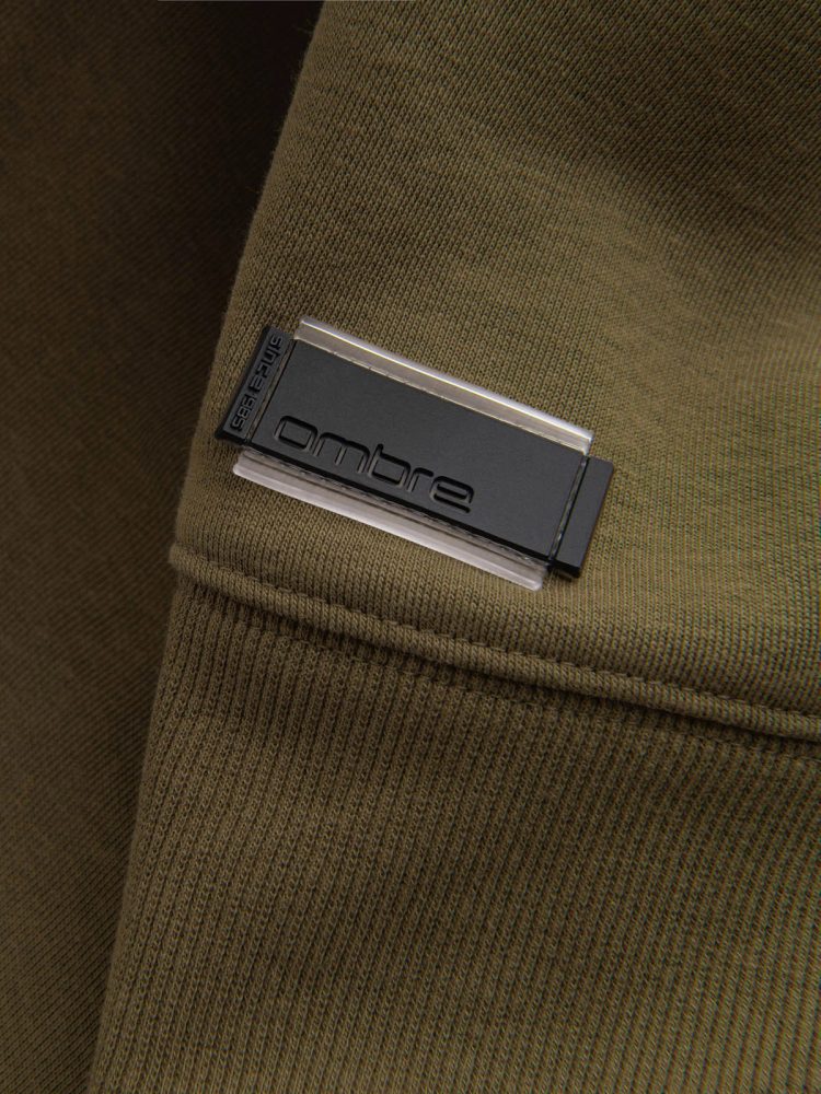 Ombre Clothing Základná bavlnená pánska mikina v olivovej farbe V2 om-ssbn-0159