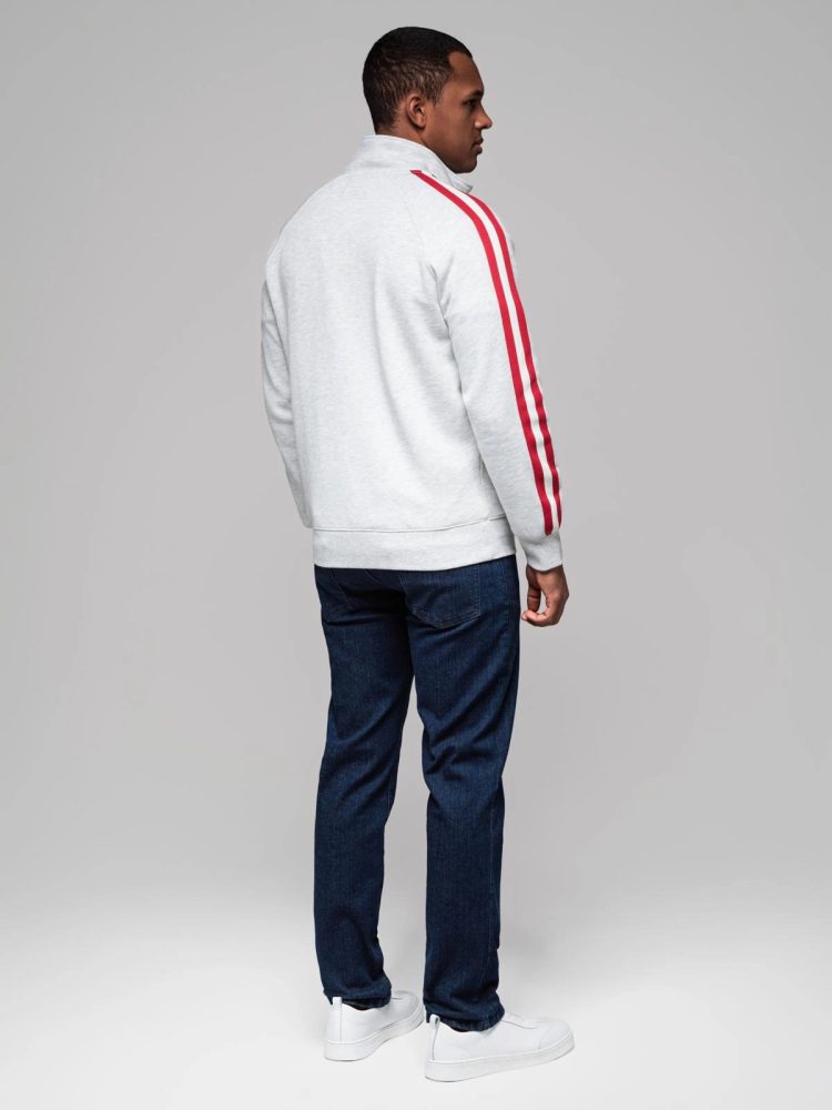 Ombre Clothing Zaujímavá šedá bomber mikina V1 SSZP-0219