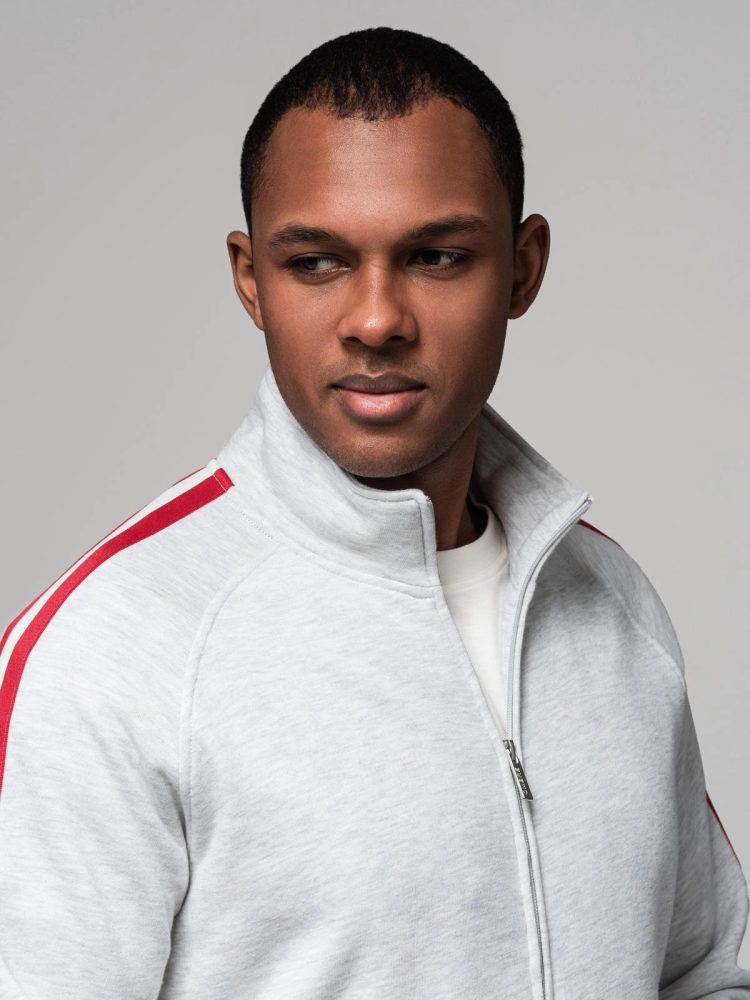 Ombre Clothing Zaujímavá šedá bomber mikina V1 SSZP-0219