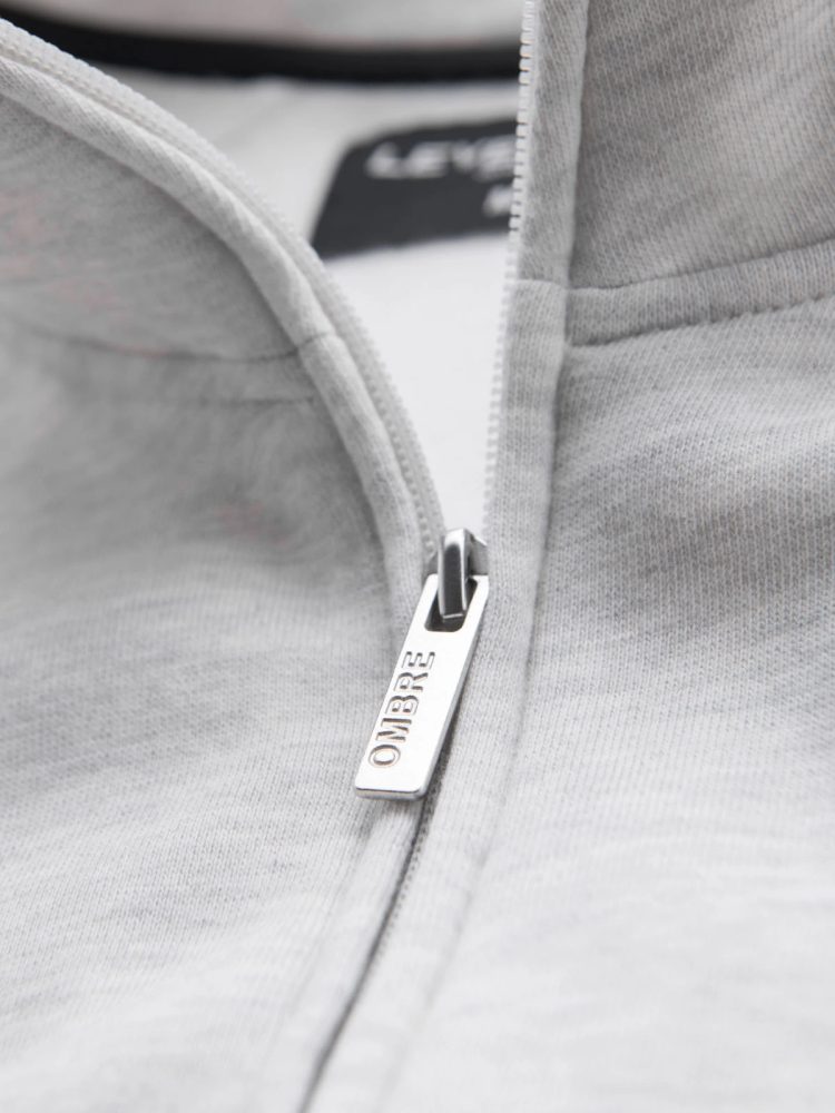 Ombre Clothing Zaujímavá šedá bomber mikina V1 SSZP-0219