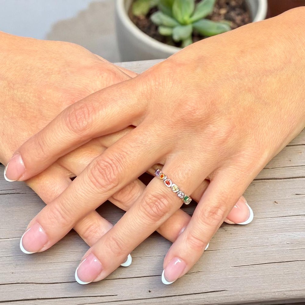 Strieborný prsteň Sara VIACFAREBNÝ 2