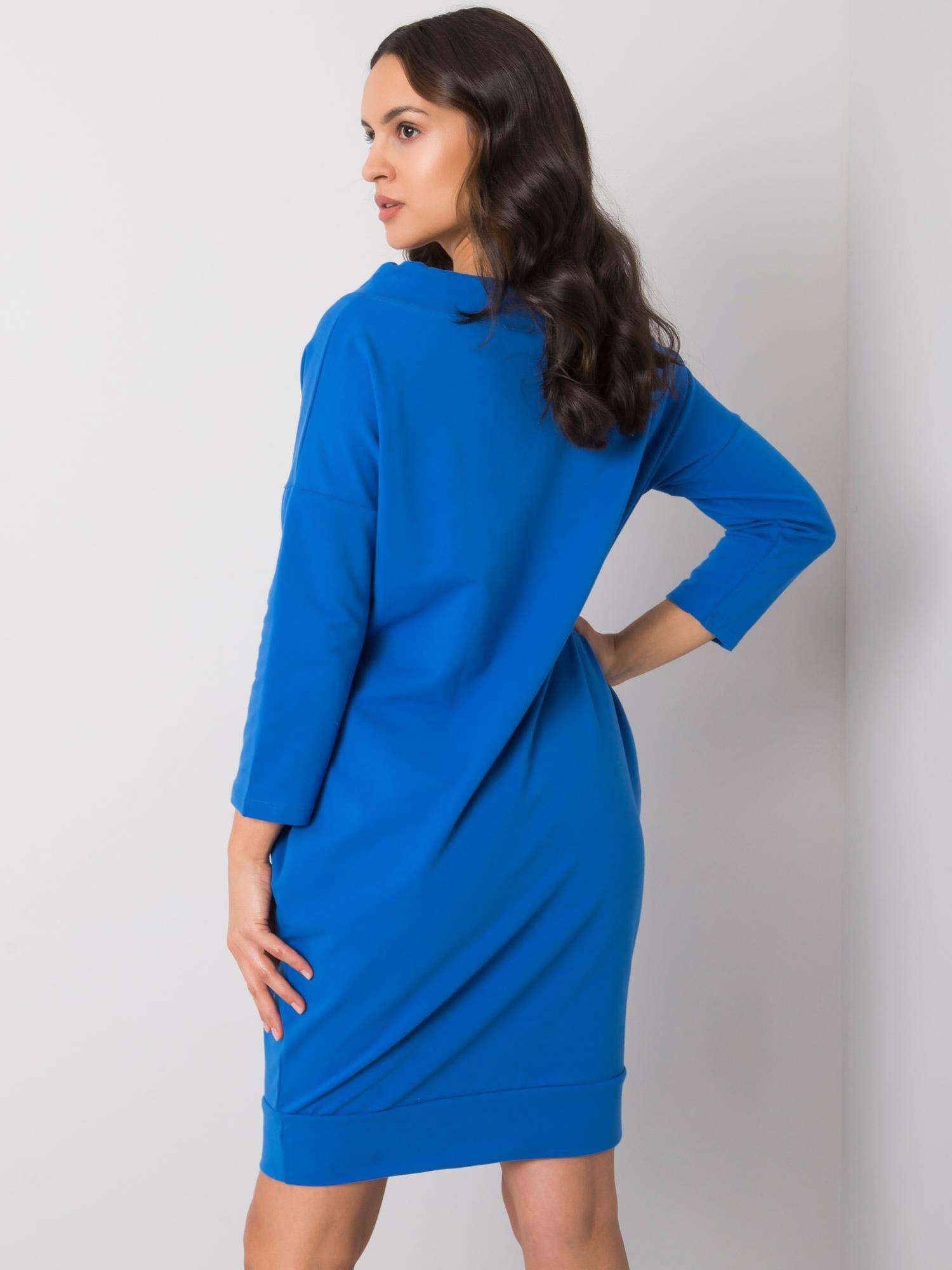 RELEVANCE Modré dámske mikinové šaty s vreckami RV-SK-4597-1.97-blue