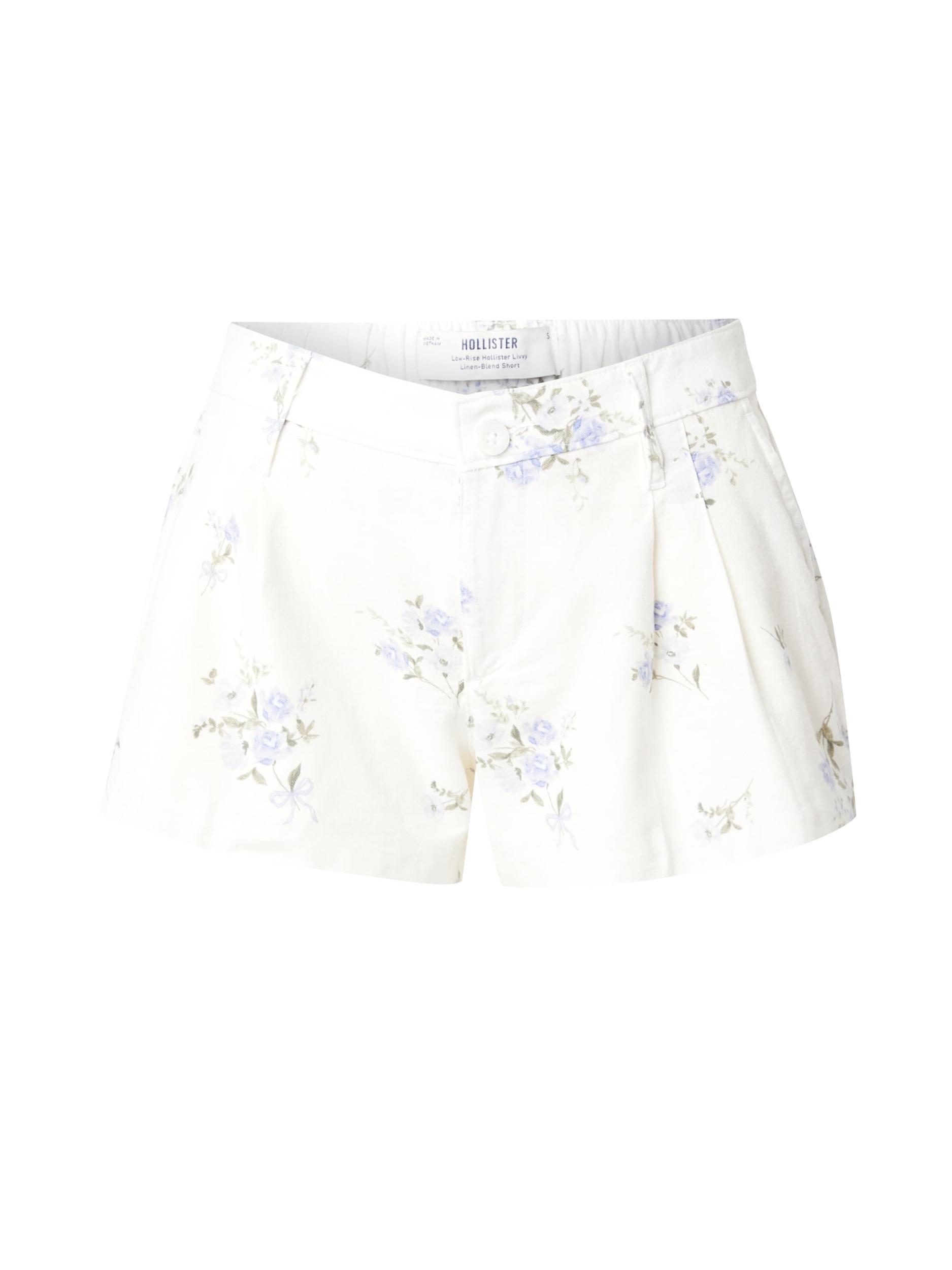 HOLLISTER Plisované nohavice modrá / svetlomodrá / zelená / biela