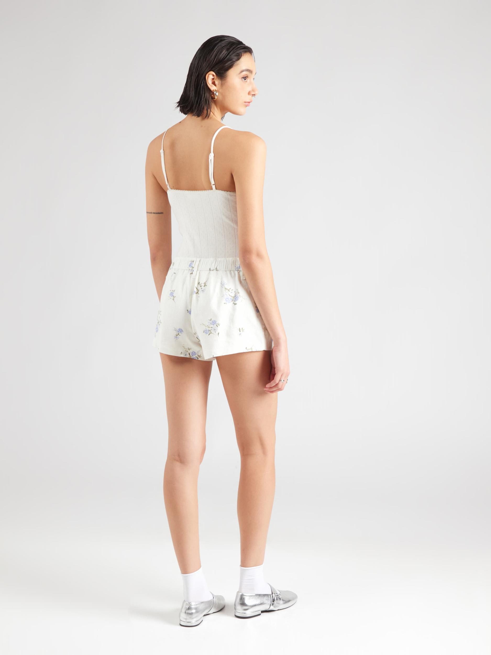 HOLLISTER Plisované nohavice modrá / svetlomodrá / zelená / biela