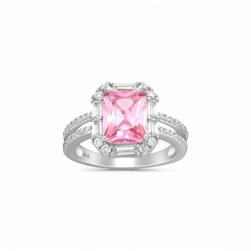 Strieborný prsteň Shahan RUŽOVÝ