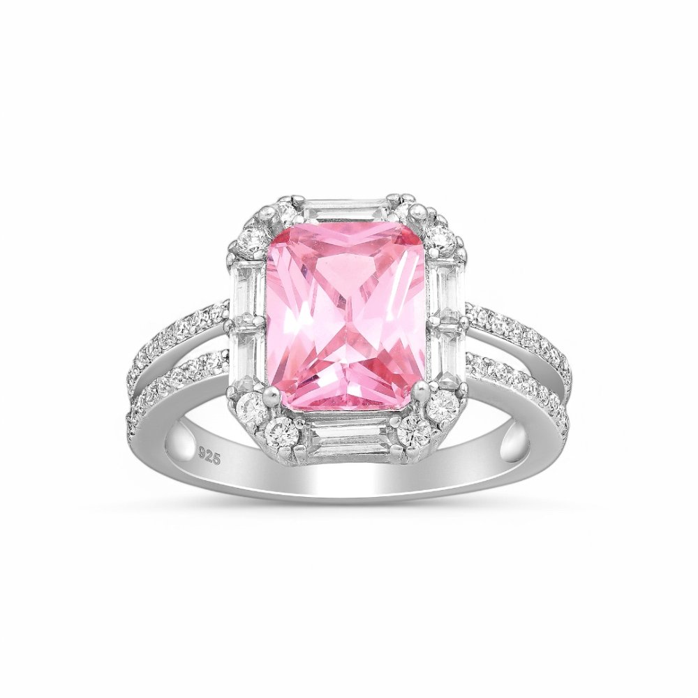 Strieborný prsteň Shahan RUŽOVÝ