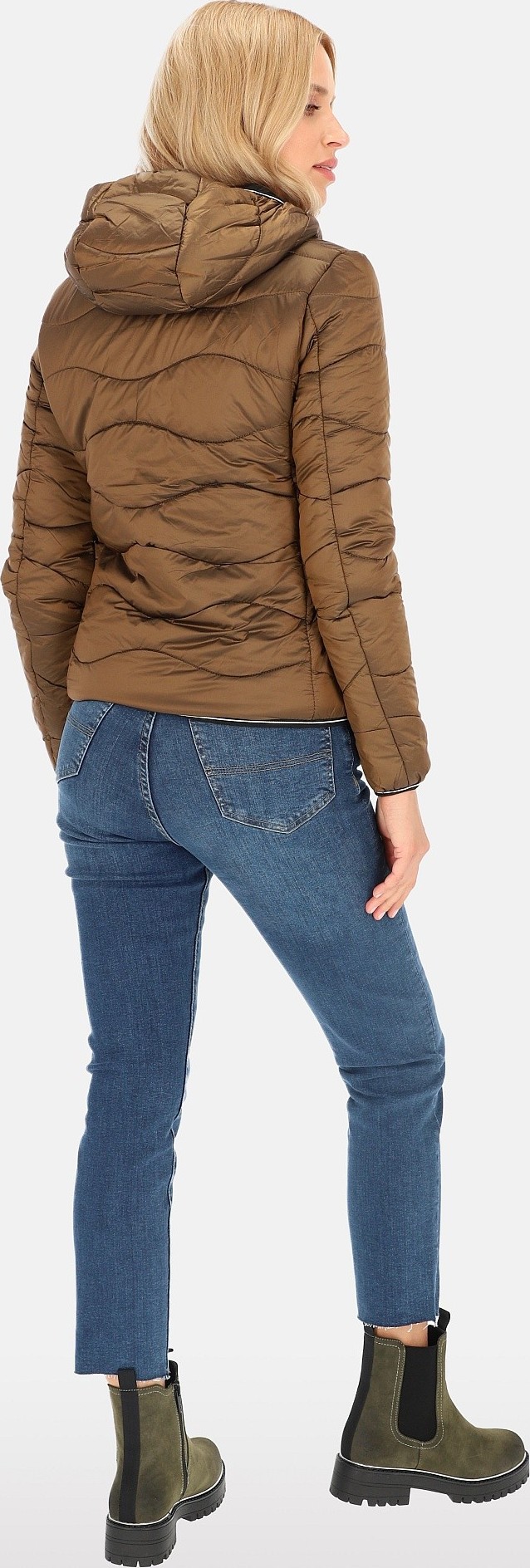 Perso Zlatá dámska krátka prechodová bunda s prešívaním BLH 91C0022 F - Gold