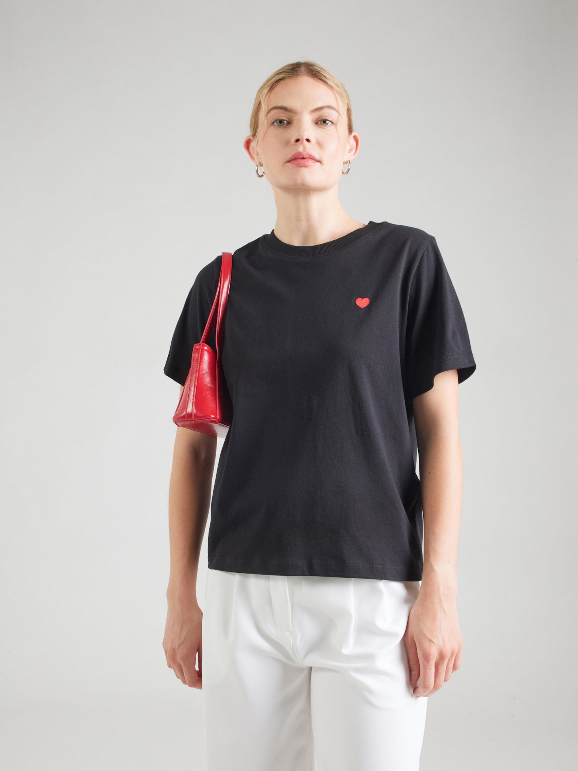 JDY Tričko 'JDYPISA' červená / čierna / biela