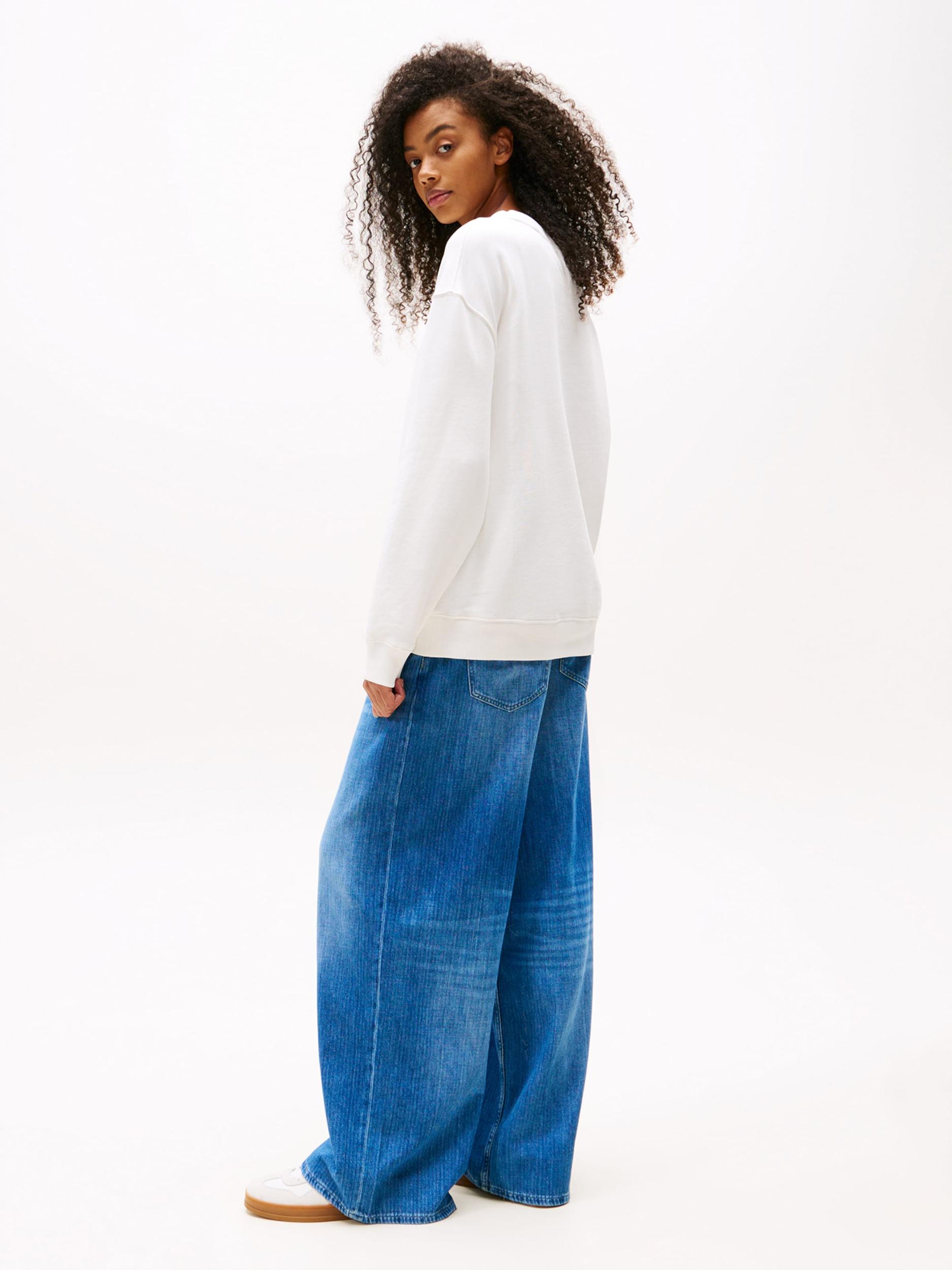 Tommy Jeans Mikina rosé / svetloružová / biela