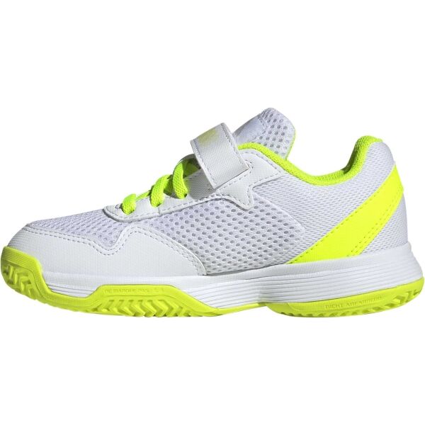 adidas COURTFLASH K COMFORT CLOSURE Detská tenisová obuv, biela, veľkosť 28