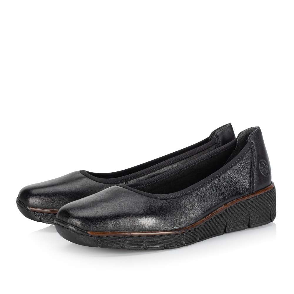 Dámske baleríny RIEKER 53755-00 čierna W5