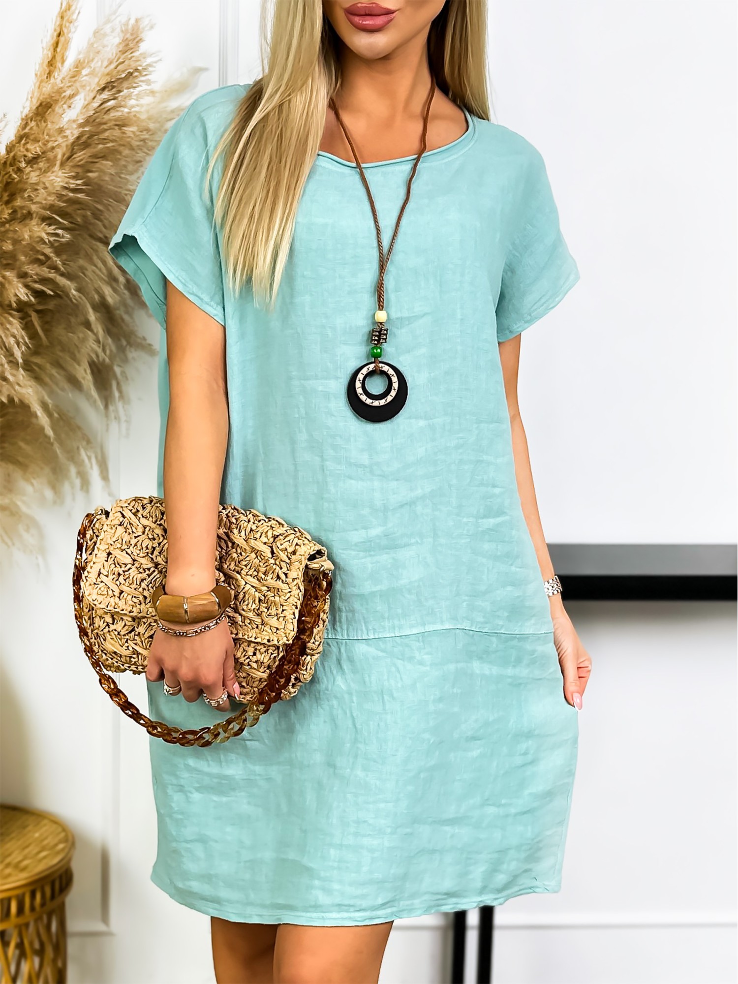 Fashionweek Dámske bavlnené a ľanové šaty s príveskom It-lobos