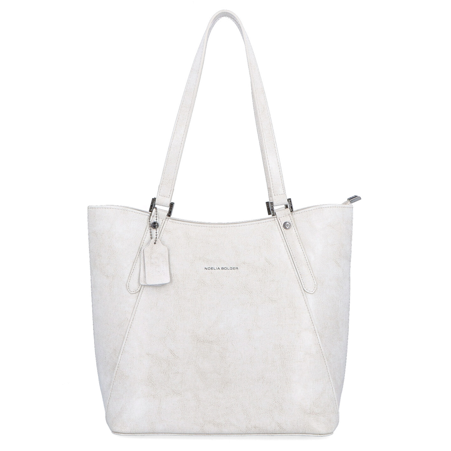 Kožená kabelka cez rameno Noelia Bolger biela NB 0094 OW