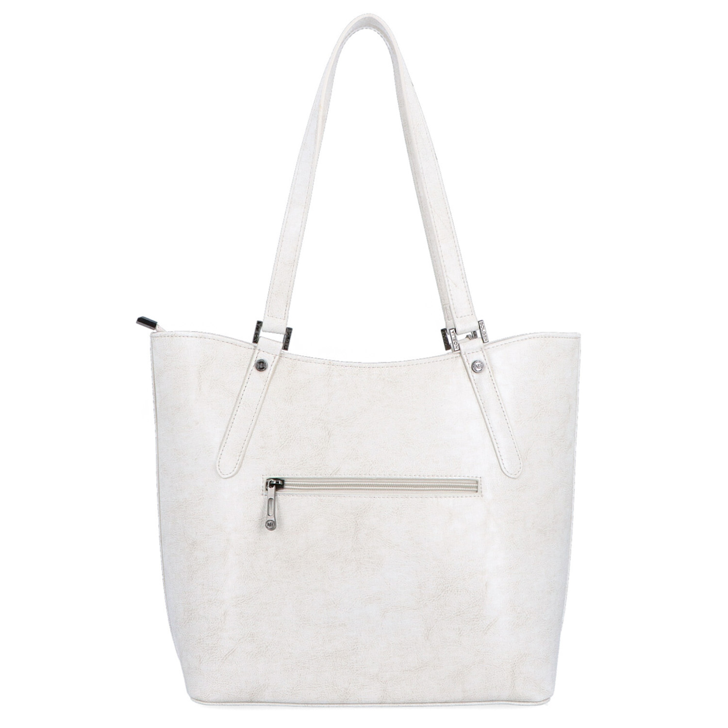 Kožená kabelka cez rameno Noelia Bolger biela NB 0094 OW