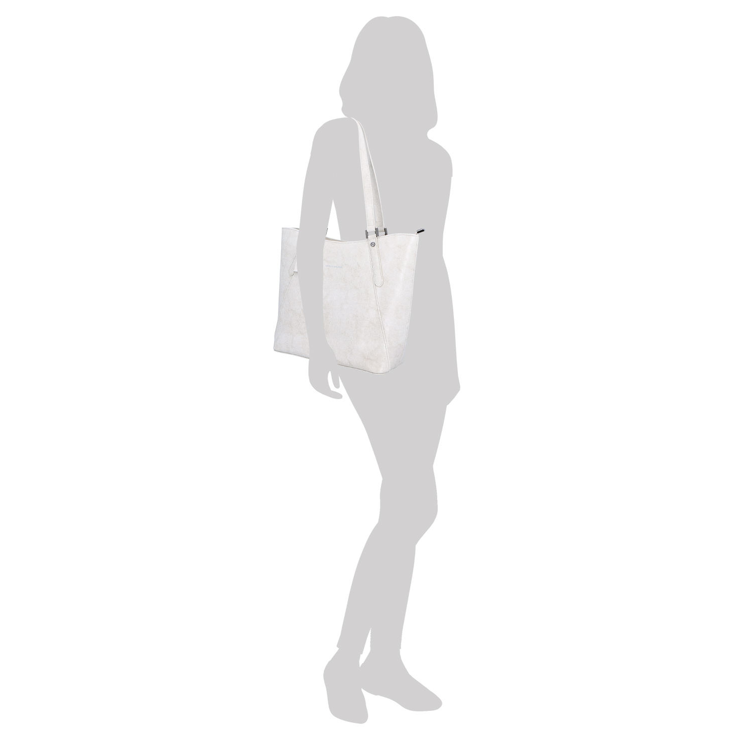 Kožená kabelka cez rameno Noelia Bolger biela NB 0094 OW