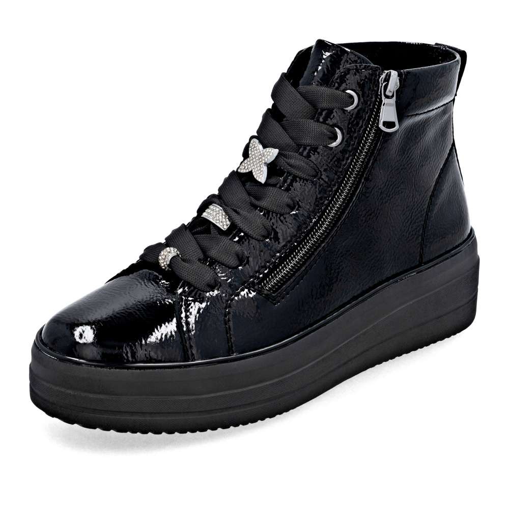 RIEKER Dámska členková obuv REMONTE D1C72-00 čierna W5