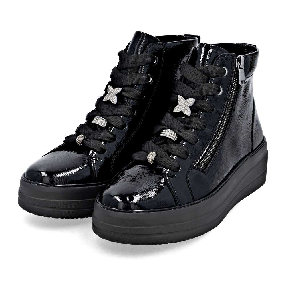 RIEKER Dámska členková obuv REMONTE D1C72-00 čierna W5