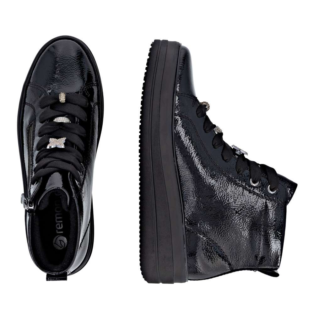 RIEKER Dámska členková obuv REMONTE D1C72-00 čierna W5