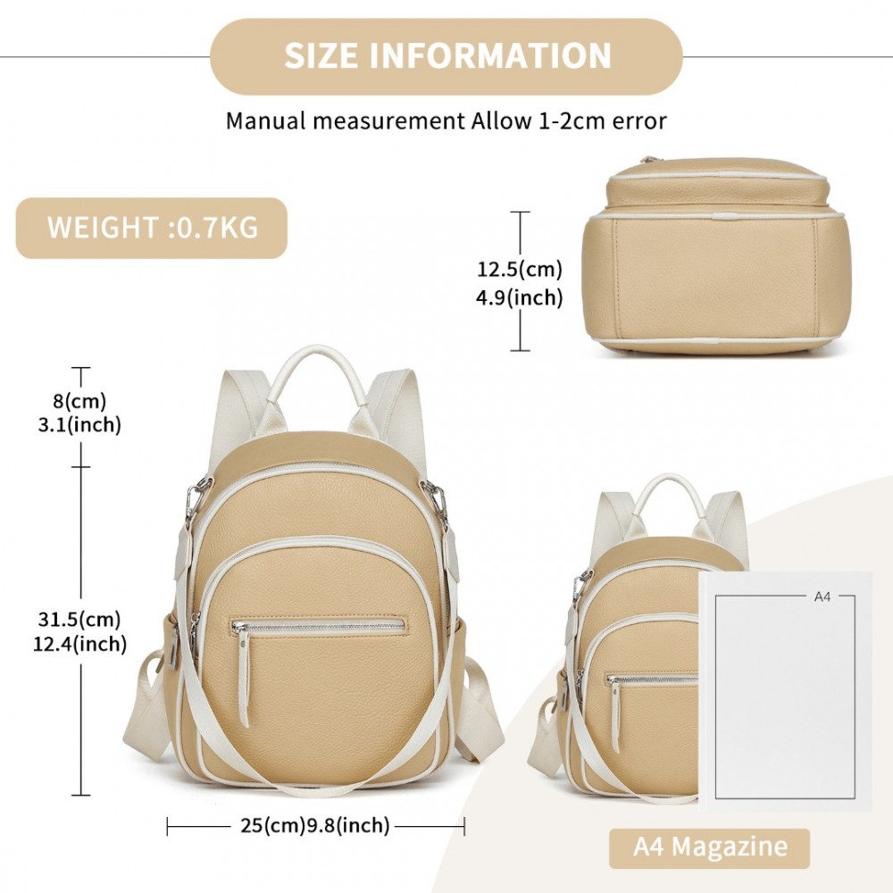 Miss Lulu Ruksak - malý s crossbody popruhom, žltý