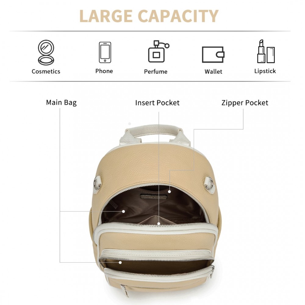 Miss Lulu Ruksak - malý s crossbody popruhom, žltý