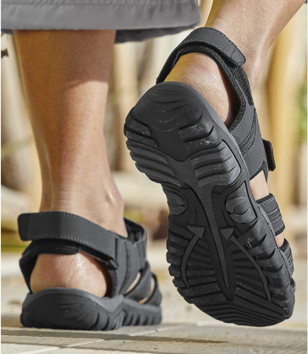 Sandále so zapínaním na suchý zips Atlas For Men Sivá