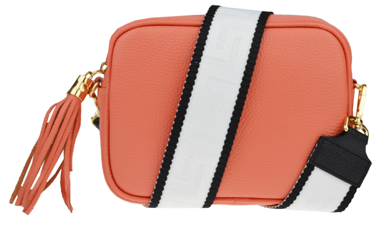 Ružová kožená talianska crossbody kabelka Bala Salmone s prídavným pruhom IV NovaKabelka.sk