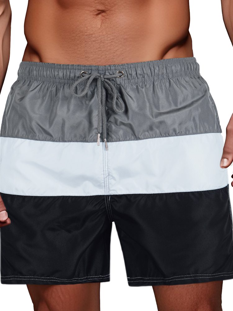 Dstreet Trojfarebné šedo-biele pánske plavky