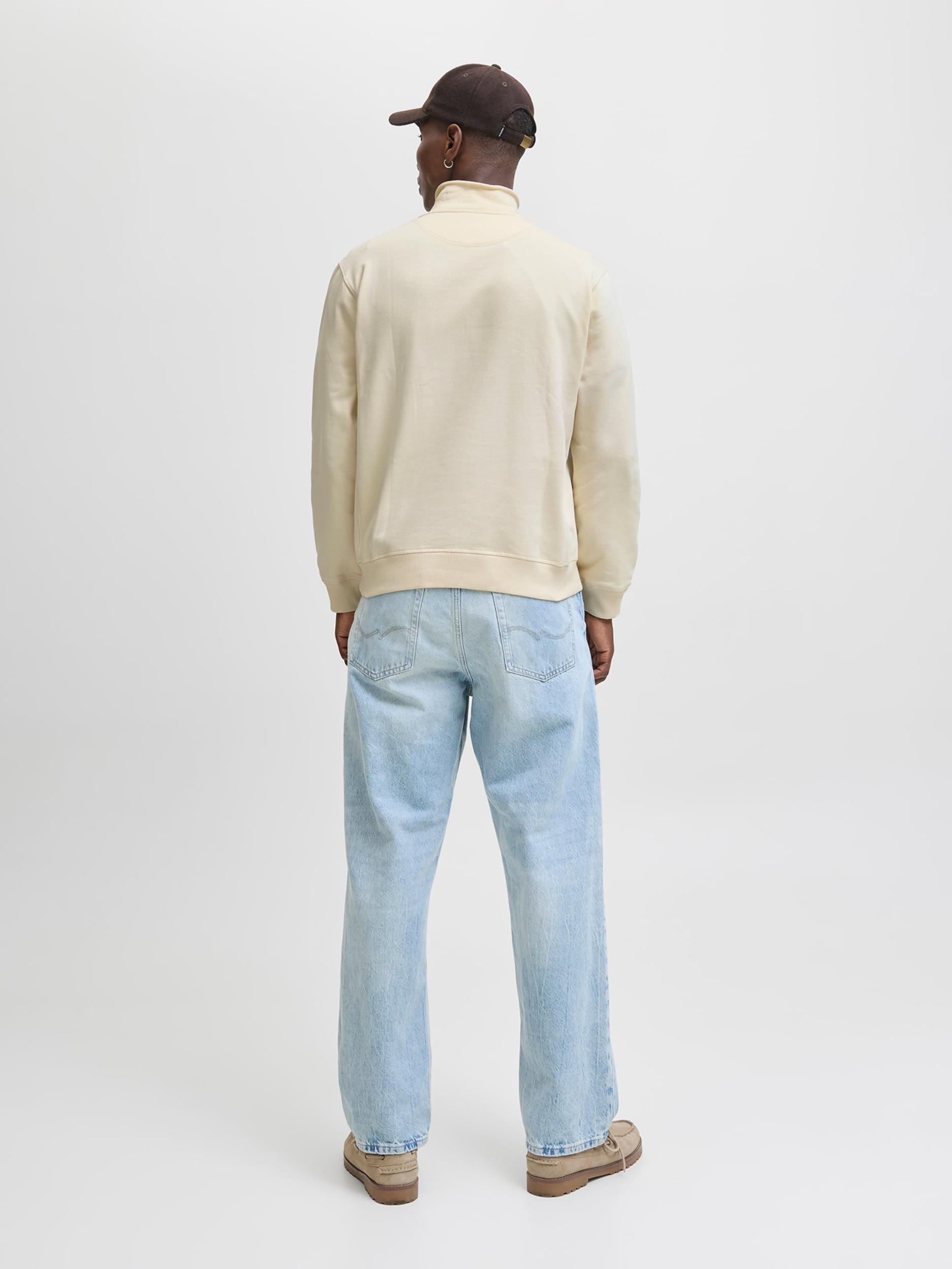 JACK & JONES Mikina 'JORNORREBRO' tmavooranžová / biela ako vlna