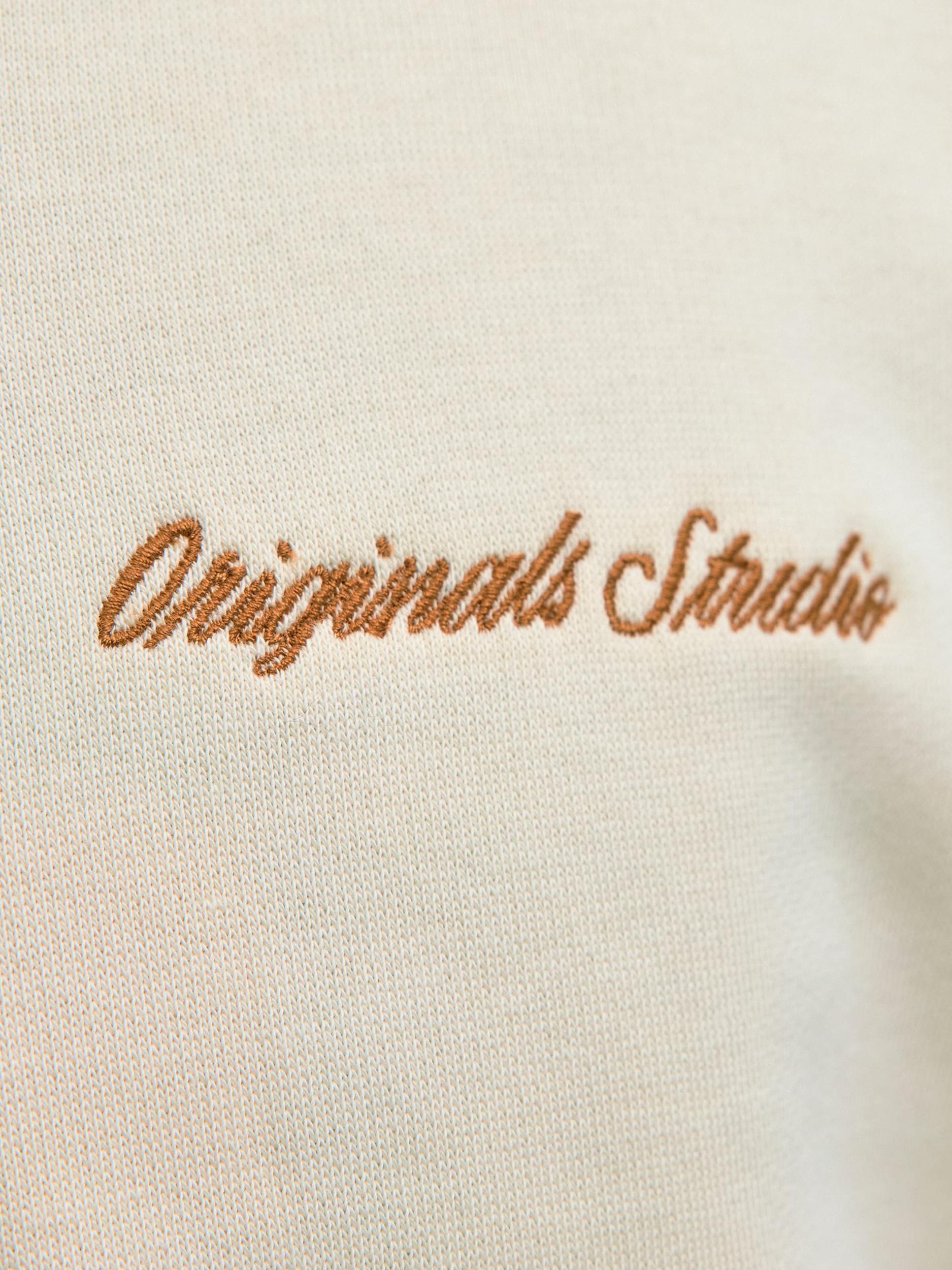 JACK & JONES Mikina 'JORNORREBRO' tmavooranžová / biela ako vlna