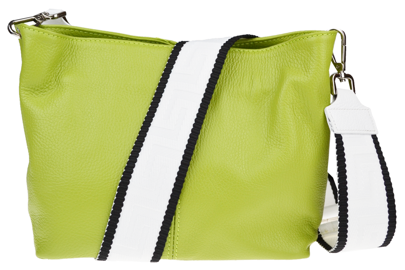 Zelená kožená talianska crossbody kabelka Batilda Verde Segnale s prídavným pruhom VII NovaKabelka.sk