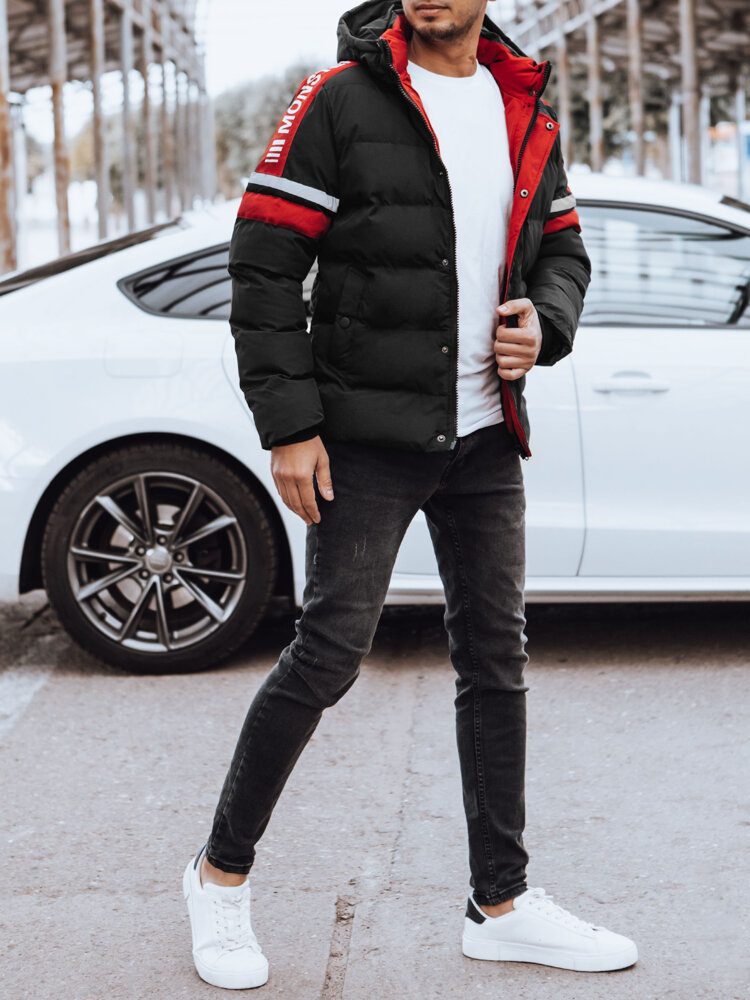 Dstreet Trendy čierna pánska bunda na zimu