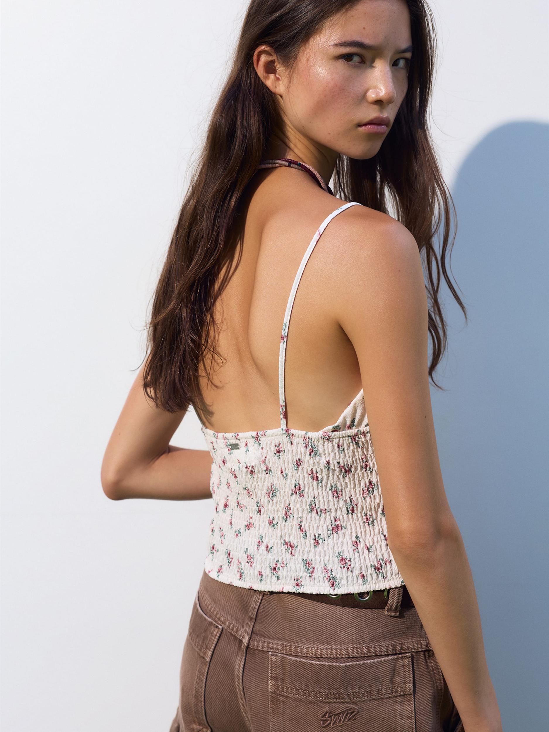 Pull&Bear Top mätová / ružová / staroružová / biela