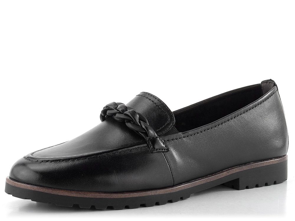Tamaris mokasíny black leather 1-24200-42