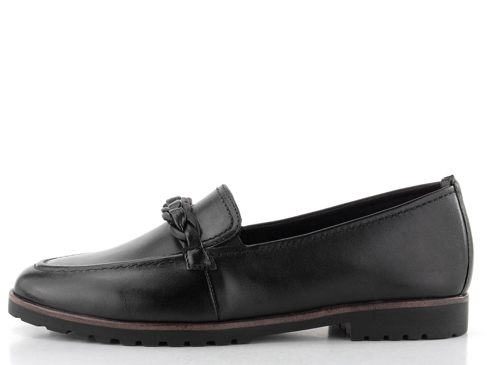 Tamaris mokasíny black leather 1-24200-42