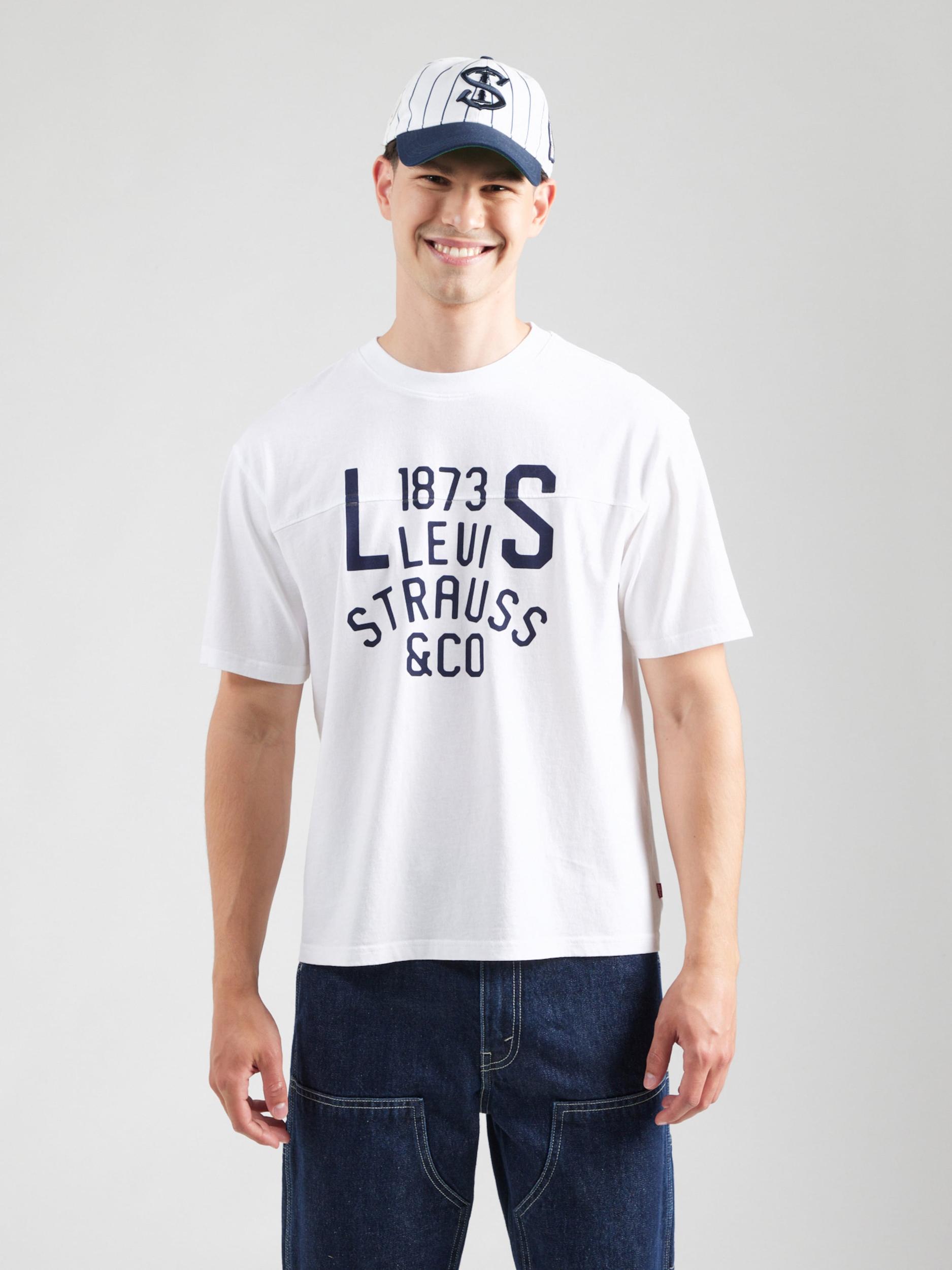 LEVI'S  Tričko 'Lockwood' tmavomodrá / biela