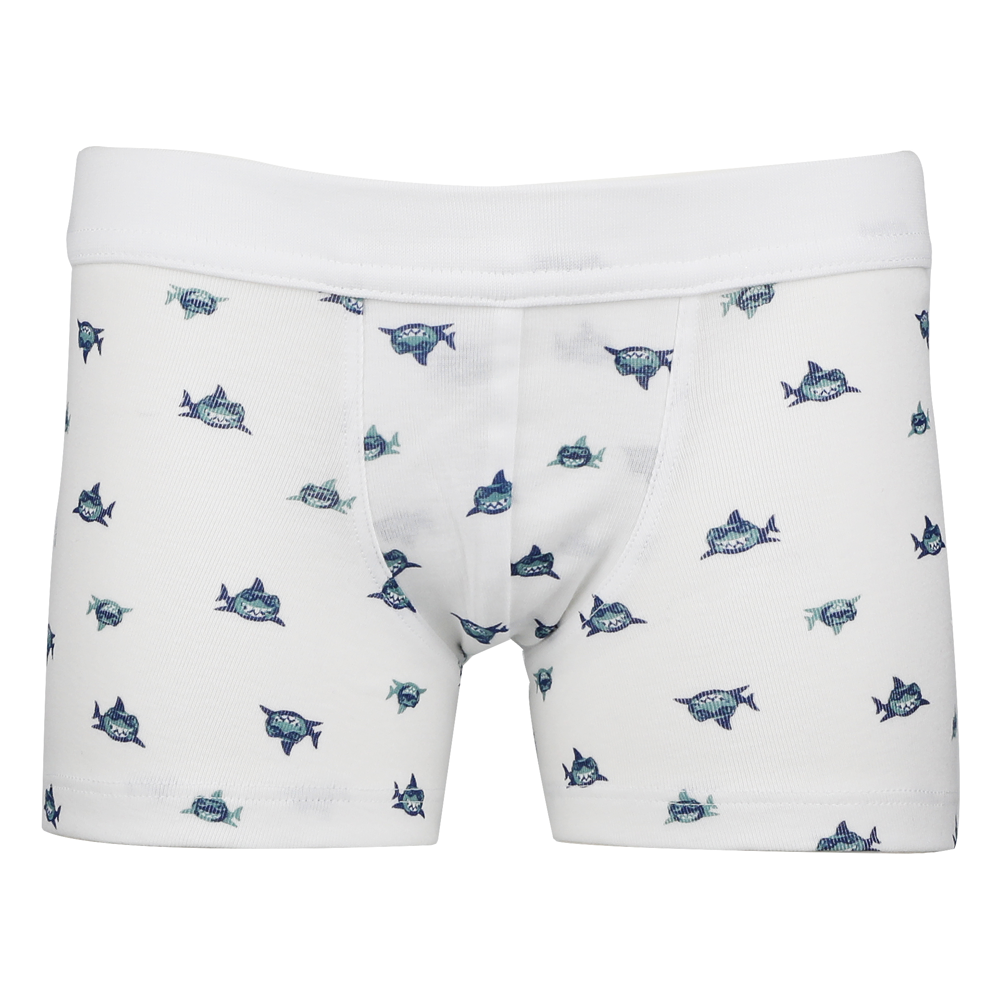 Chlapčenské boxerky s nohavičkou | Pleas | 183762-192 | Biela, potlač žralok