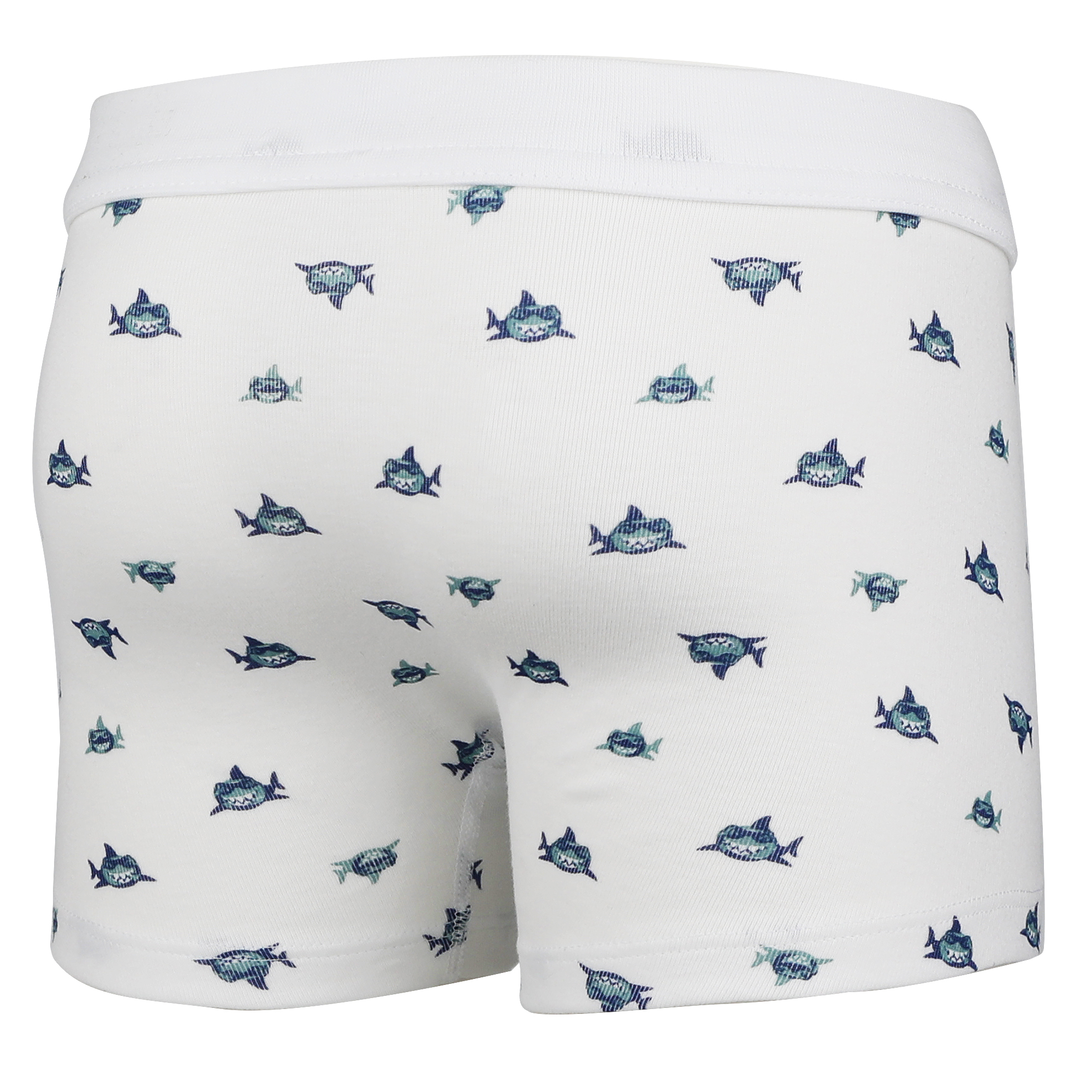 Chlapčenské boxerky s nohavičkou | Pleas | 183762-192 | Biela, potlač žralok