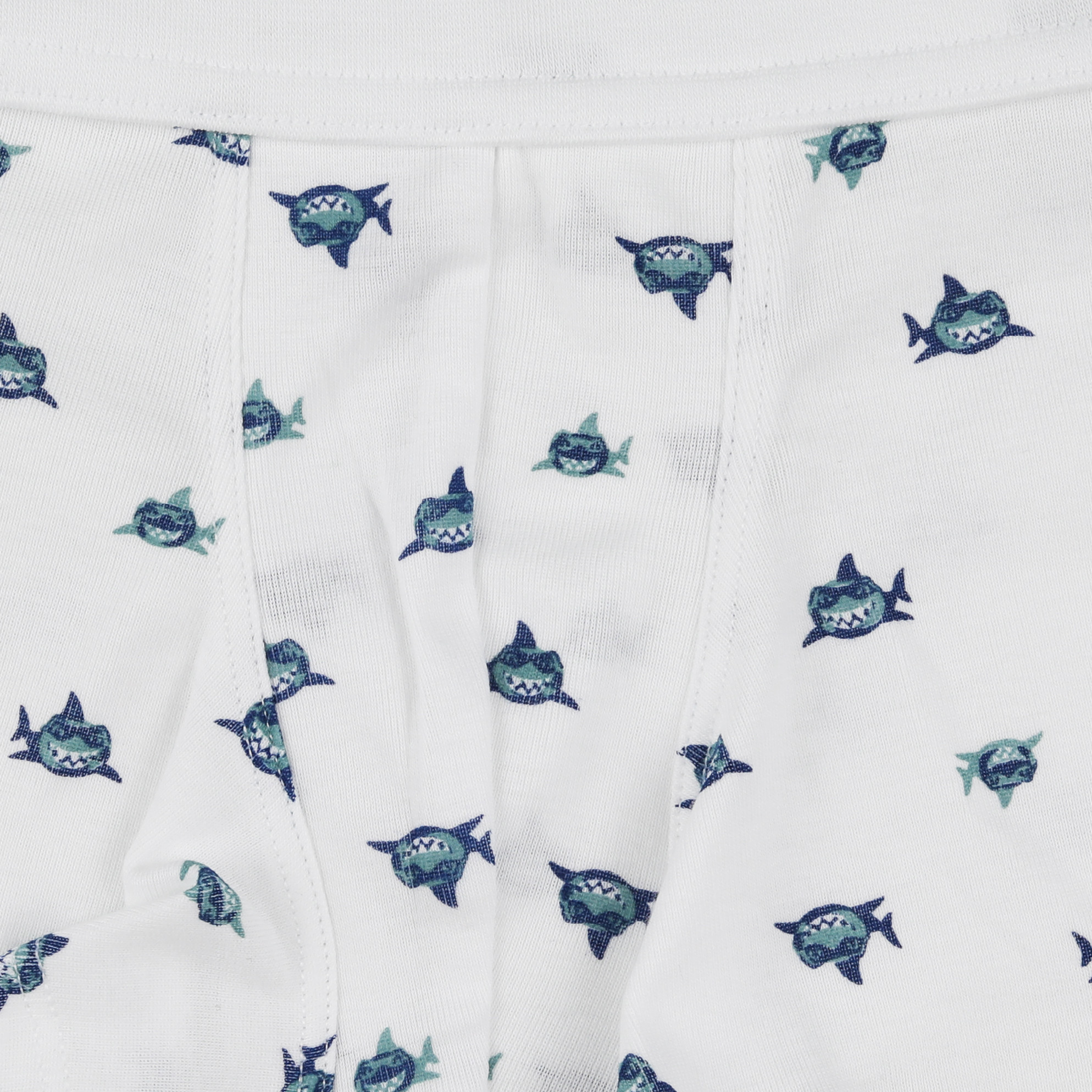 Chlapčenské boxerky s nohavičkou | Pleas | 183762-192 | Biela, potlač žralok