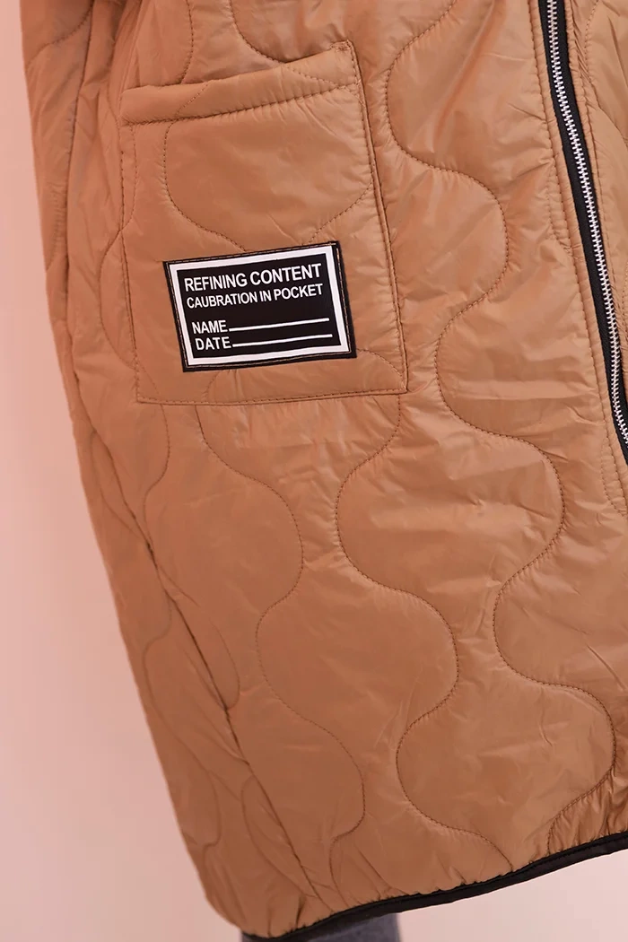 Kesi Dámske Plus veľkosť prešívaná vesta s kapucňou na zips Janina